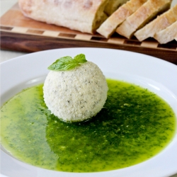 Coated Goat Cheese with Basil Oil