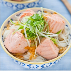 Salmon Rice Noodle Soup