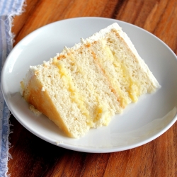 White Cake with Lemon Custard