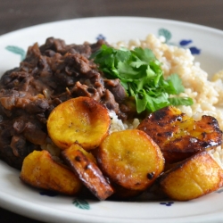 Beans with Butter Honey Plantains