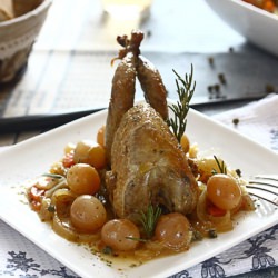 Quail Stew with Cava and Grapes