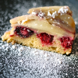 Blackberry Pear Upside- Down Cake