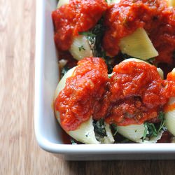 Baked Spinach & Ricotta Lumaconi