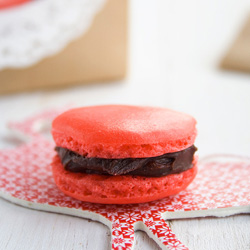 Red Chocolate Macarons