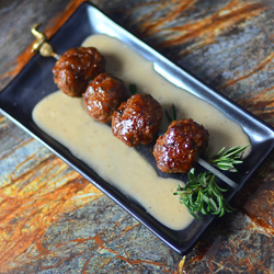 Goose Meatballs w/ Fig Glaze