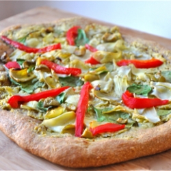 Vegan Artichoke and Olive Pizza