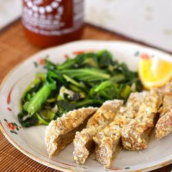 Crusted Lemon Seitan & Cabbage