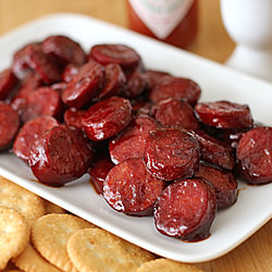 Pomegranate Glazed Sausage Bits