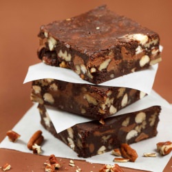 Triple Chocolate Pecan  Brownies