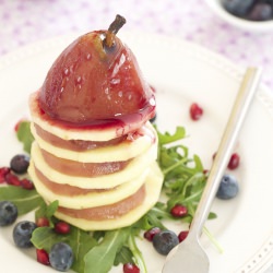 Pomegranate Poached Pear Salad