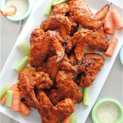 Baked Bourbon Buffalo Wings