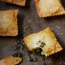 Deep Fried Salt Cod Raviolis