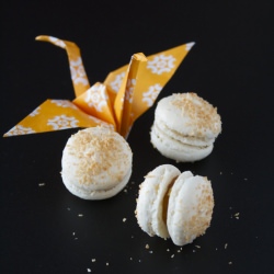 Coconut Macarons with Pineapple Jam