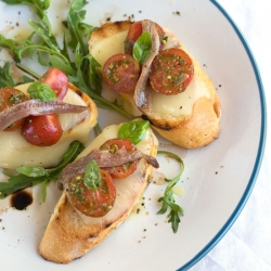 Mozzarella Toasts with Anchovies