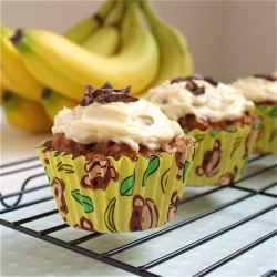 Peanut Butter Banana Power Cupcakes