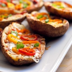 Baked Potato Skin Veggie Pizzas