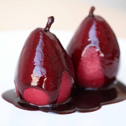 Red Wine Poached Pears