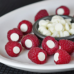 White Chocolate Stuffed Raspberries