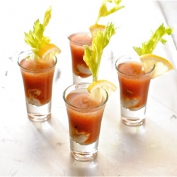 Bloody Mary Oyster Shots