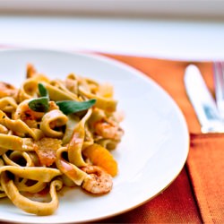 Matcha Pasta with Shrimp