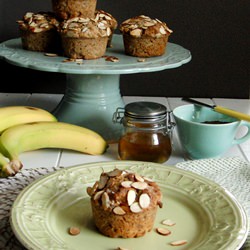 Roasted Banana Honey Nut Muffins