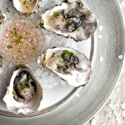 Oysters with Champagne Mignonette