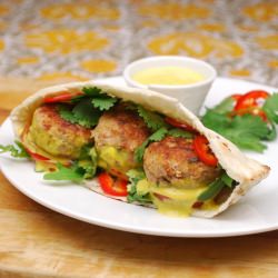 Coconut Curry Turkey Pitas