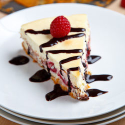 Raspberry and Chocolate Cheesecake