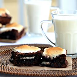 Toasted Marshmallow Oreo Brownies