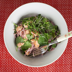 Pink Soba with Salmon