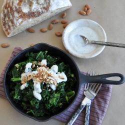 Kale with Yogurt and Almonds