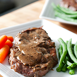 Steak with Black Pepper Sauce