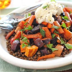 Roasted Root Vegetables with Lentil