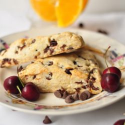 Orange Cherry Chocolate Chip Scones