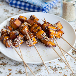 Pumpkin Sesame Skewers