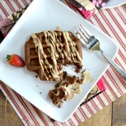 Brownie Waffles with PB Icing