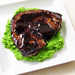 Shoyu Fish with Wasabi Mushy Pea