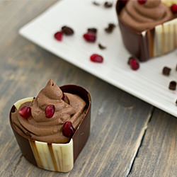 Dark Chocolate Pomegranate Mousse