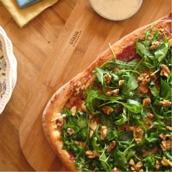 Thin Crust Fig and Arugula Pizza