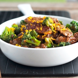 {Light} Orange Beef and Broccoli