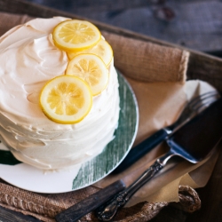 Lemon Cake with Black Tea Frosting