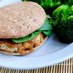 Thai Turkey Burgers & Peanut Sauce