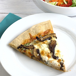 Pizza with Portobellos, Goat Cheese