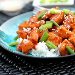 Sweet and Spicy Chicken with Rice