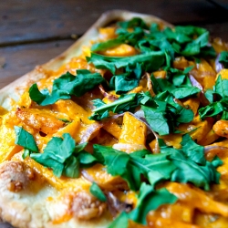 Butternut Squash and Arugula Pizza