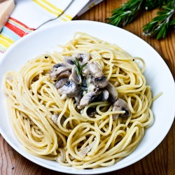 Spaghetti with Mushroom Cream Sauce