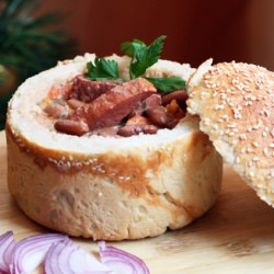 Bean Soup in Bread Bowls