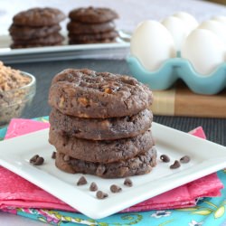 Chocolate Toffee Banana Cookies