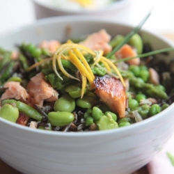 Spring Black Rice with Salmon