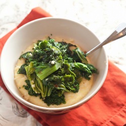 Garlicky Greens w/ Polenta